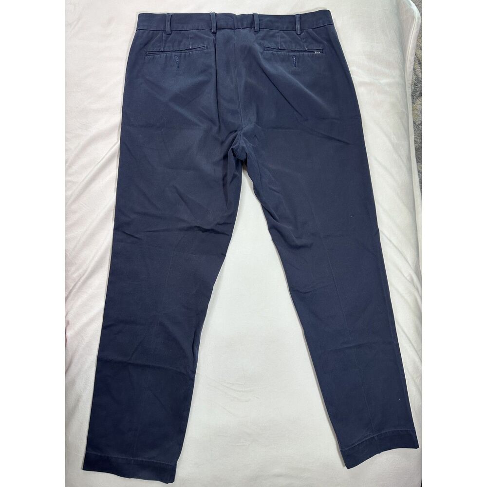 Polo Ralph Lauren Mens Chino Pants 34x30 Navy Blue Slim Fit 100% Cotton Trousers
